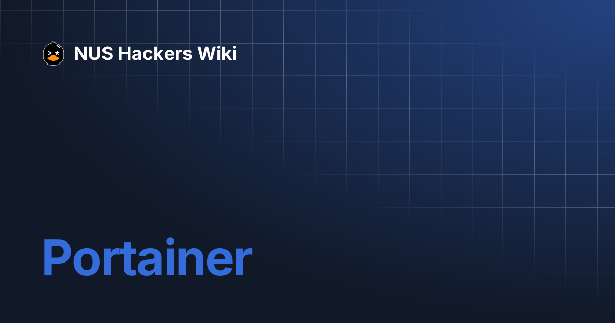Portainer | NUS Hackers Wiki